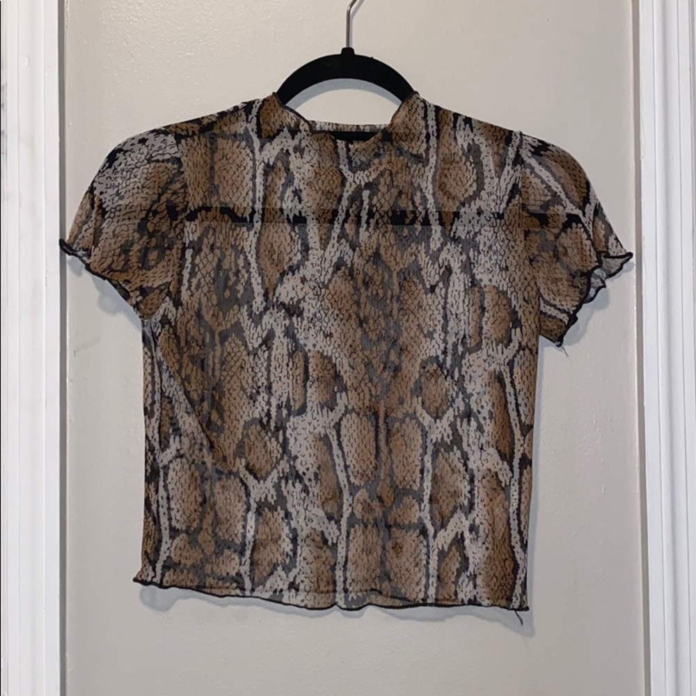 Sheer snakeskin top